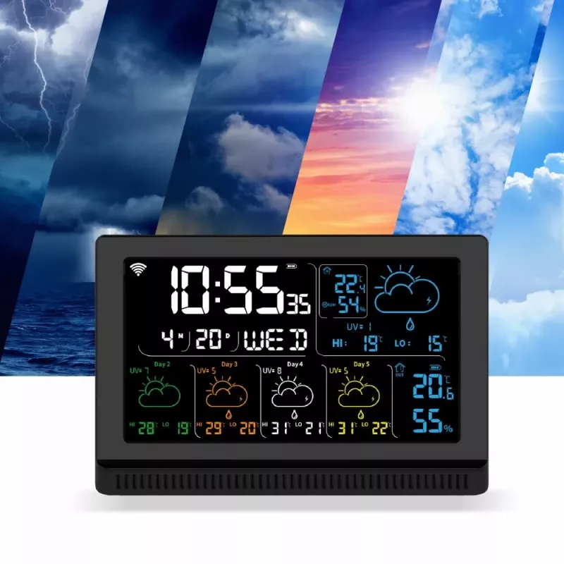 Manta MTO200B Windy Smart weerstation met buitensensor, Wi-Fi, zwart