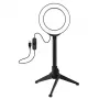 LED-ringlamp 12 cm met tafelstatief tot 21,8 cm, USB