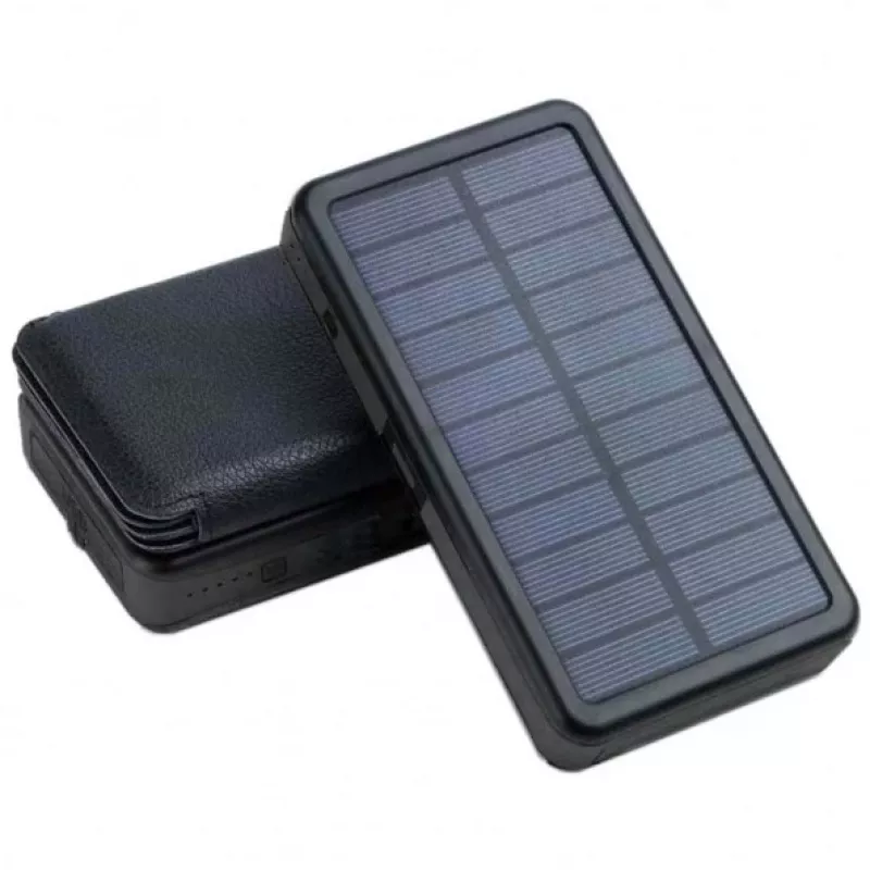 PowerNeed ES20000B opvouwbaar zonnepaneel met powerbank, 9 W, 20000 mAh, Li-Poly, 2x USB 2 A, zwart