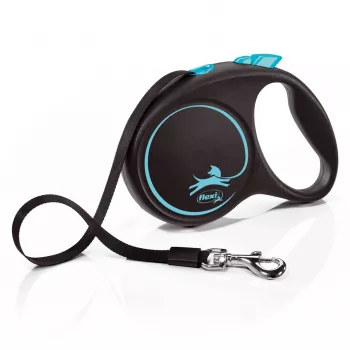 Rollijn Flexi flexi Black Design M — 5 m lengte, banduitvoering, max. belasting 25 kg, ergonomische greep