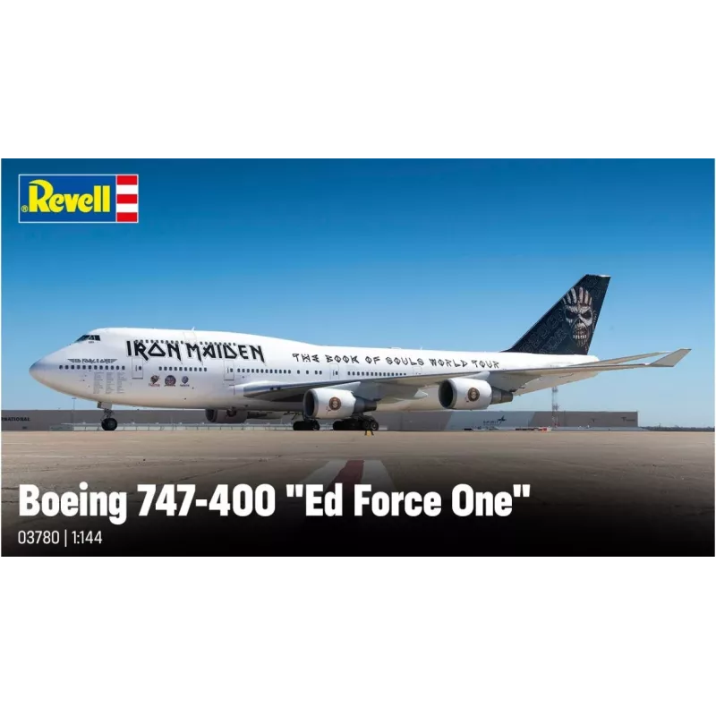 Revell 03780 Boeing 747-400 Iron Maiden Ed Force One 1:144 schaal ongeschilderde/ongebouwde plastic modelbouwpakket