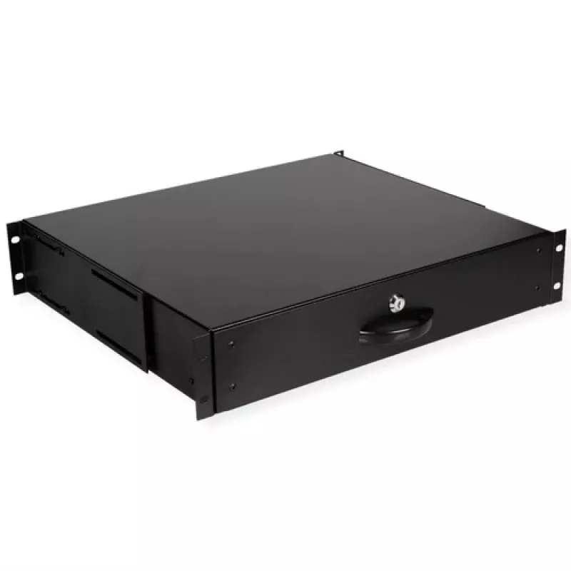 19 inch ROLINE 2U afsluitbare rack-montage-lade, ABS-kunststof, 2 HE