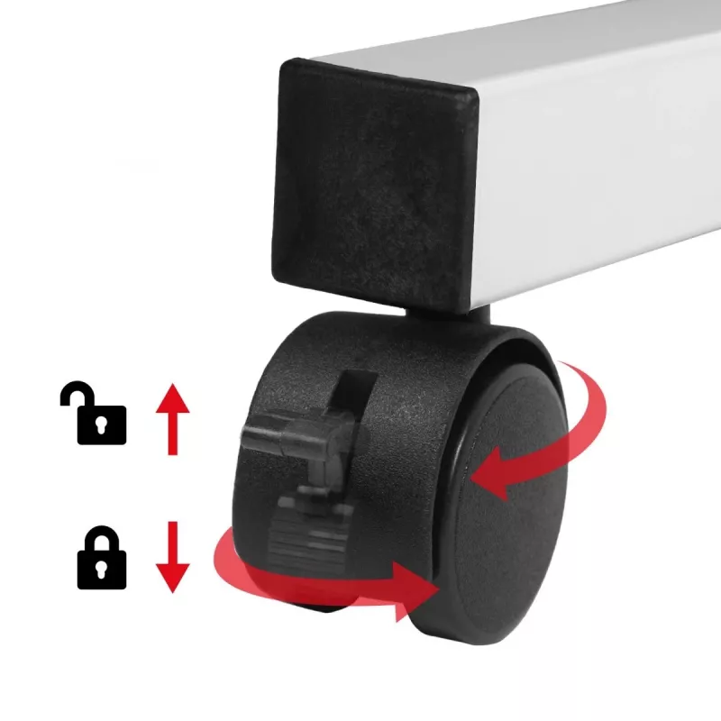 Maclean mobiele laptoptisch, wit, 80x60cm, max. 50kg, in hoogte verstelbaar 67-115cm, MC-124 W