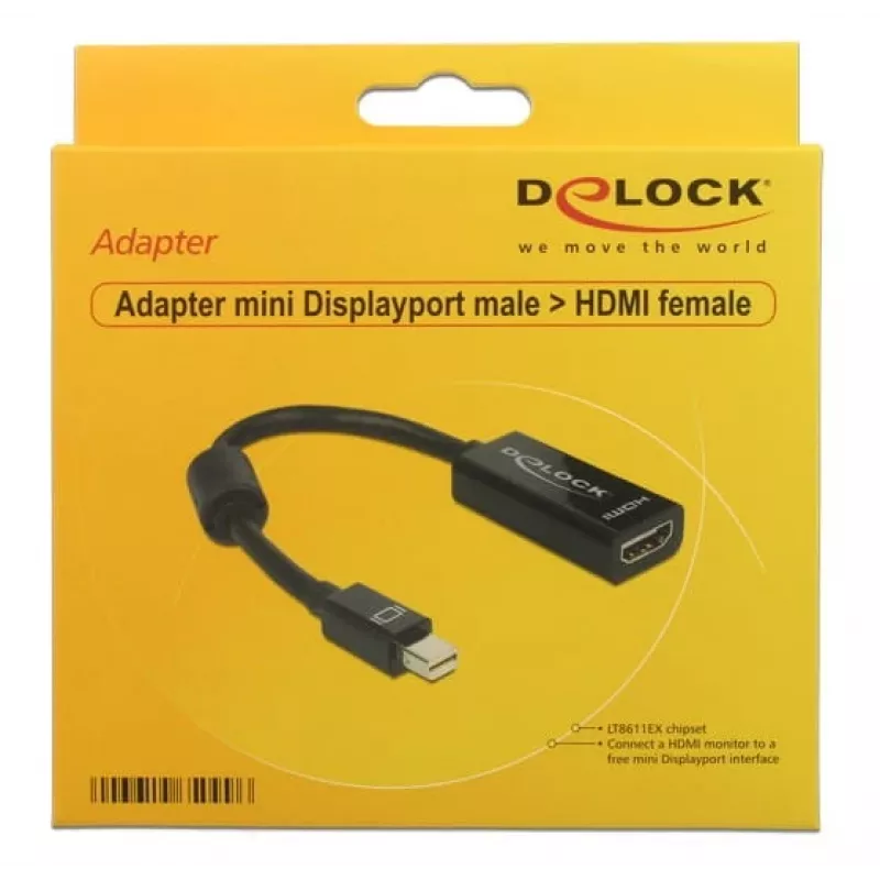 Delock - videoadapter - Mini DisplayPort male naar HDMI female - 18 cm (65099)