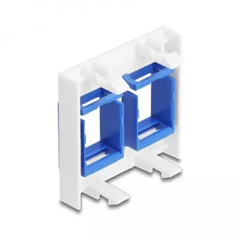 Snap-in-frame-accessoire DELOCK 81557 — kunststof Keystone-moduleframe, 45×45×17,5 mm, blauw/wit