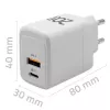 GaN-oplader QOLTEC 51823 20W USB-voeding, 5V/20V uitgang