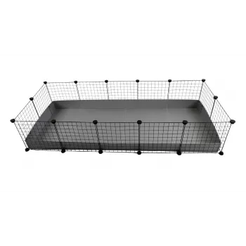 C&C modulair verblijf 5x2 zilver 180x75x37 cm voor cavia's konijnen egels, c&c