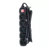 Stroomverlenging ESPERANZA ELK215K – 3 m kabel, 5 Type-E-aardingsstopcontacten, voor binnen, zwart