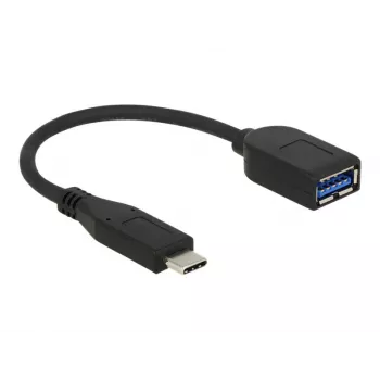 USB-kabel DeLOCK USB 3.1 Gen 2 Type-C/Type-A 0,1 m zwart