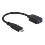 USB-kabel DeLOCK USB 3.1 Gen 2 Type-C/Type-A 0,1 m zwart