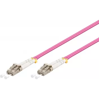 Glasvezelkabel GOOBAY LC–LC OM4 5 m, 50 µm, vollduplex, roze