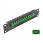 Glasvezel patchpaneel DeLOCK 10 inch 12 poorten SC simplex groen 1U zwart