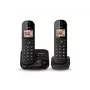 Panasonic KX-TGC422G - draadloze telefoon - antwoordapparaat met nummerweergave - DECT - zwart + extra handset (KX-TGC422GB)