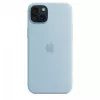 Siliconenhoesje Apple iPhone 15 Plus lichtblauw MagSafe