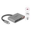 DeLOCK 61071 videokabel-adapter 0,1 m USB Type-C USB Type-C USB Type-A HDMI grijs