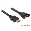HDMI-kabel DeLOCK 85463 0,5 m type A stekker naar bus, zwart