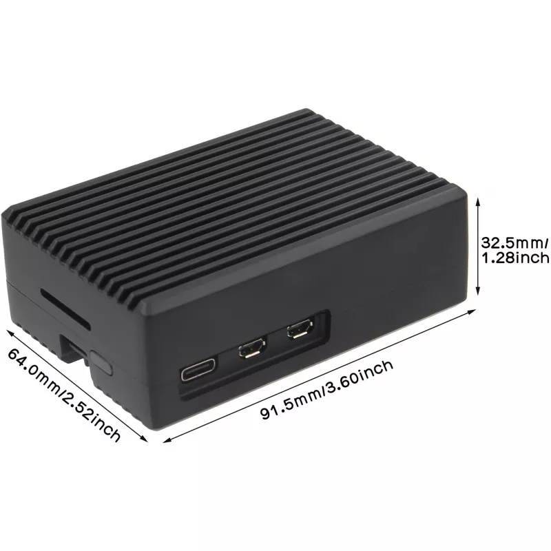 INTER-TECH behuizing voor Raspberry Pi 5 — ODS-739 compact ontwerp