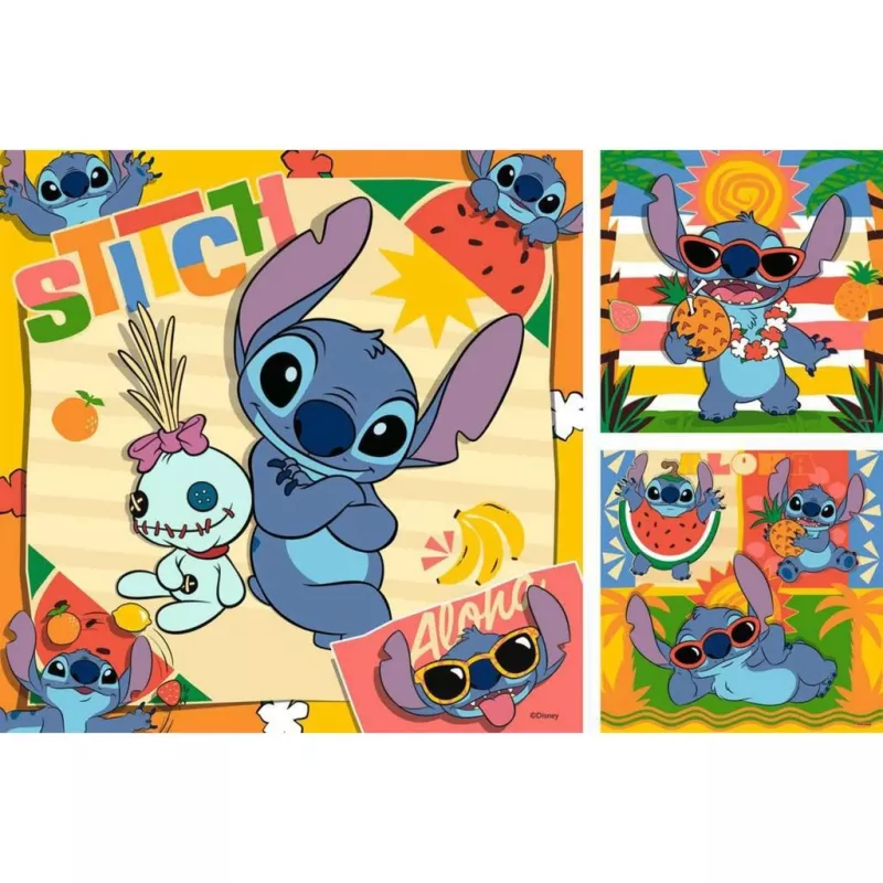 Kinderpuzzel Ravensburger Disney Stitch — 3 x 49 stukjes, geschikt voor kinderen