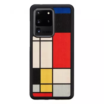Telefoonhoesje Man and Wood voor Galaxy S20 Ultra — hout zwart beschermhoesje