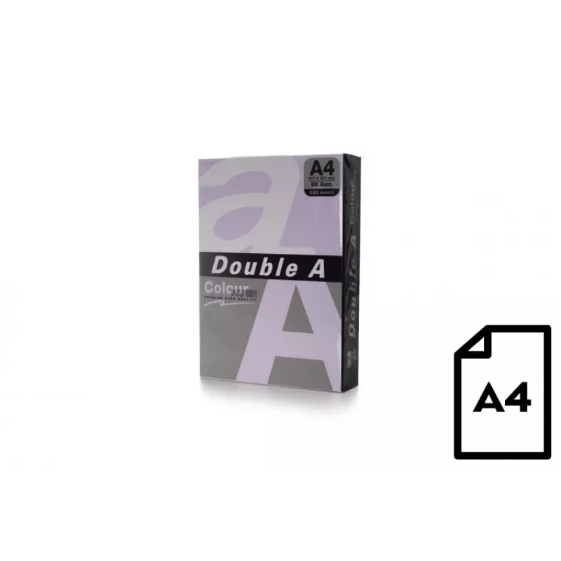Kleurenpapier Double A, 80 g, A4, 500 vel, lavendel