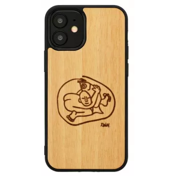 Beschermhoes Man and Wood voor iPhone 12 mini — kindvriendelijk visdesign