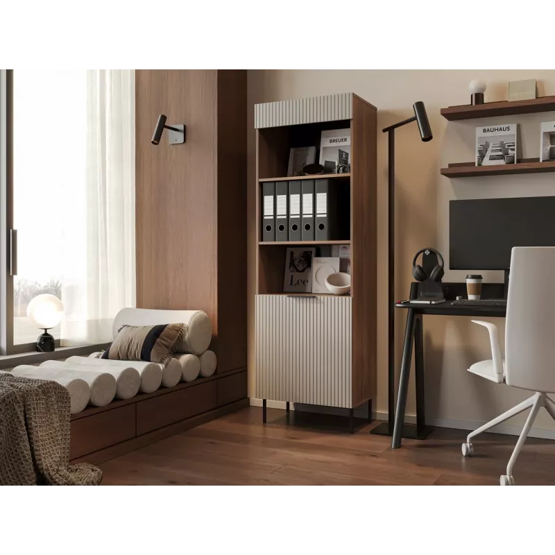 Cama 3 ALMERA stellingkast 60x42x185 walnoot/cashmere