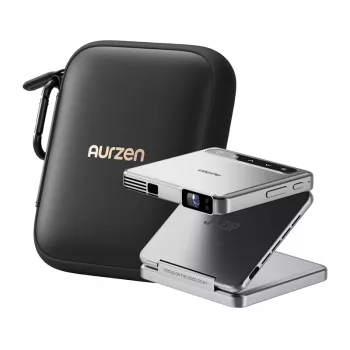 Aurzen Zip-projector (zilver) – draagbare mini-projector, model AU-PJ-ZP001M-UNWH0