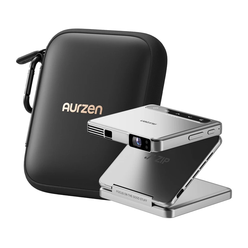 Aurzen Zip-projector (zilver) – draagbare mini-projector, model AU-PJ-ZP001M-UNWH0
