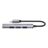 USB-C-hub Unitek H1208B — 1x USB-A 5 Gbit/s, 3x USB-A 2.0, USB-C-host, aluminium behuizing, 0,20 m kabel