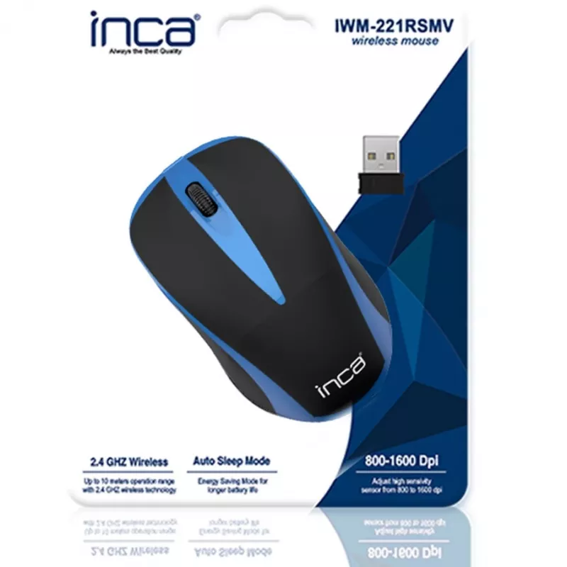 Cian Technology GmbH INCA muis IWM-221RSMV nano-USB draadloos 1000 DPI BL/SW retail - muis