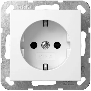 Schuko-stopcontact GIRA SH System 55 zuiverwit model 445327 voor System 55 kaders