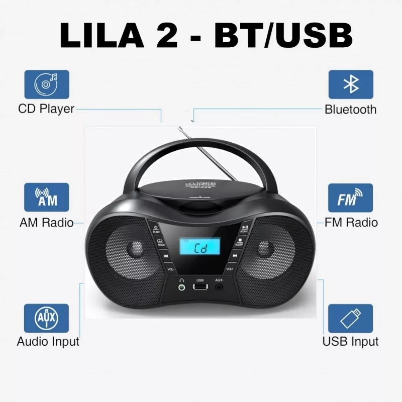 Radiospeler CD LILA2 USB/BT zilver