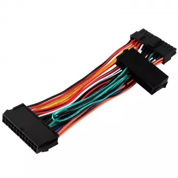Voedingsadapter SILVERSTONE SST-PP10 — dubbele 24-pins naar enkele 24-pins kabeladapter