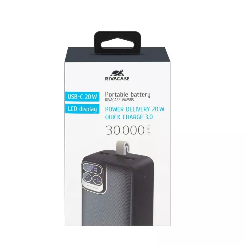 Rivacase VA2585 Powerbank 30000 mAh 20W, zwart