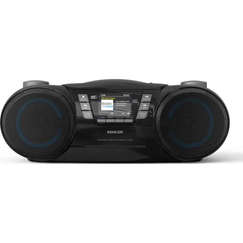 Sencor SPT 6510DB draagbare DAB+ boombox, CD/MP3/USB/SD, Bluetooth 5.3, FM RDS, 16 W, zwart