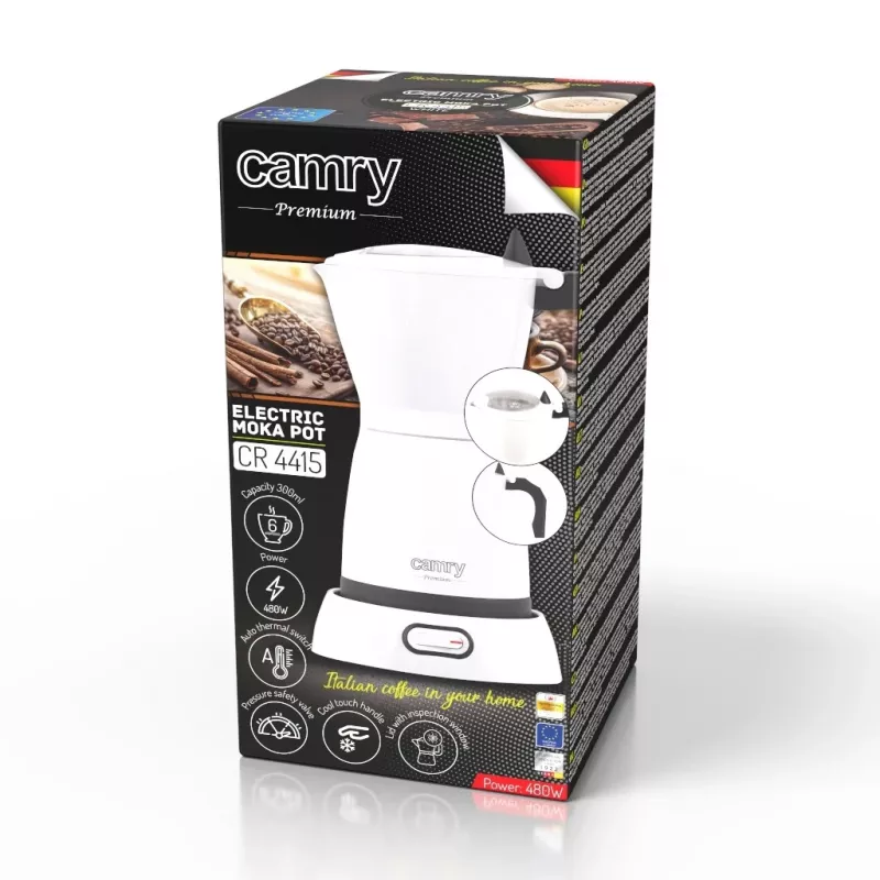 Camry | Elektrische moka-koffiemachine | CR 4415w | 480 W | wit
