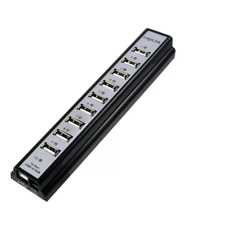 LogiLink UA0096 USB-hub 480 Mbit/s zwart