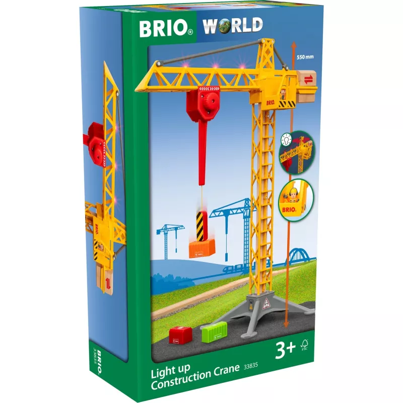 World grote bouwkraan met licht, baan
