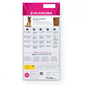 Droogvoer voor honden EUKANUBA Breed Specific German Shepherd Adult 12 kg, kip, eiwit 23%, vet 13%