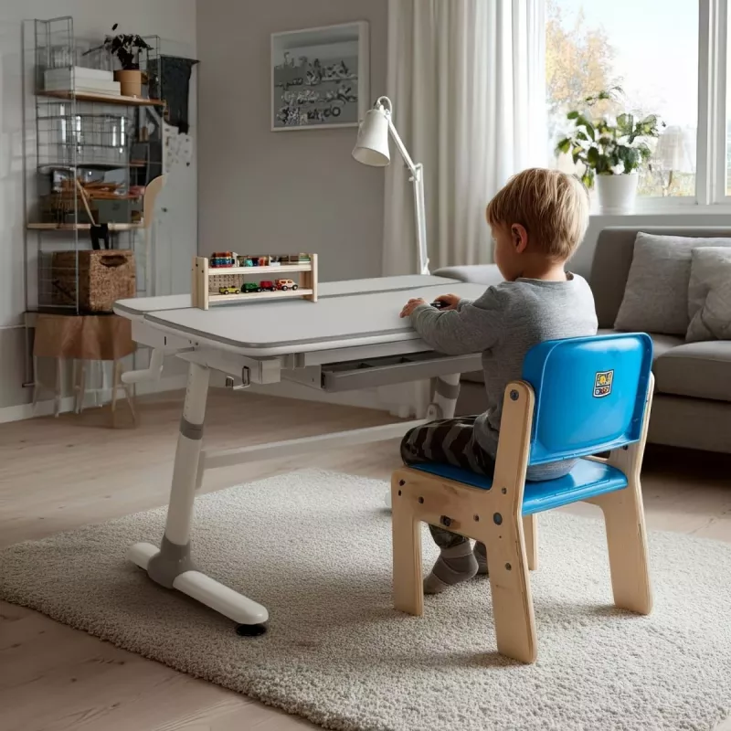 Ergo Office kinderbureau ergonomisch in hoogte verstelbaar, grijs, max. 100 kg, ER-417 2cz