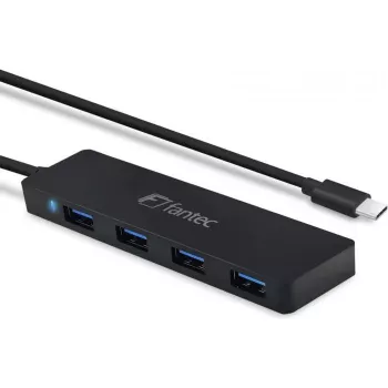 USB-hub FANTEC UMP-4U31-C met 4x USB-A 3.0 aansluitingen en USB-C verbinding
