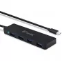 USB-hub FANTEC UMP-4U31-C met 4x USB-A 3.0 aansluitingen en USB-C verbinding