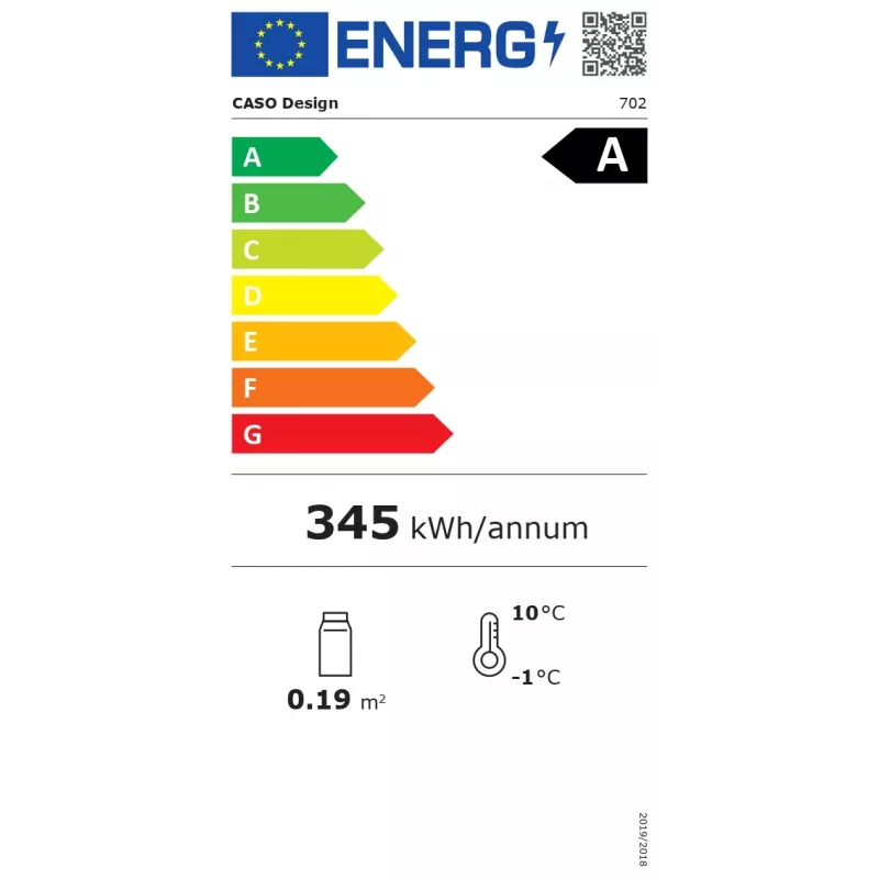 Caso | Barbecue Cooler | S-R | energie-efficiëntieklasse A | vrijstaand | zwart