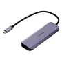 USB-hub Unitek P5+ — 5 poorten (4 × USB 3.2 Gen 2 Type-A), USB 3.2 Gen 1 host, 5 Gbit/s, 10 W PD, aluminium, grijs