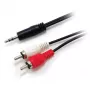 Equip 3,5mm male naar 2xRCA male stereo-audiokabel, 2,5m, 3,5mm, male, 2 x RCA, male, 2,5 m, zwart