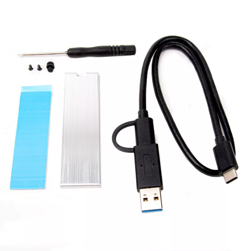 SilverStone SST-MS13 M.2 SSD-behuizing, USB 3.2 Gen 2, RGB-led-statusdisplay, zwart