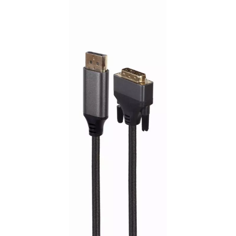 Videokabel-adapter Gembird CC-DPM-DVIM-4K-6 – DisplayPort naar DVI, 1,8 m, 4K, zwart