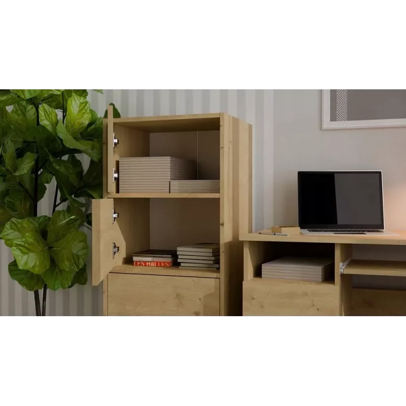 ALMA commode, antraciet/artisan eiken