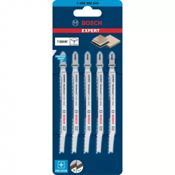 Bosch EXPERT ‘HARDWOOD 2-SIDE CLEAN’ T308 BF decoupeerzaagblad bimetaal 5 st.