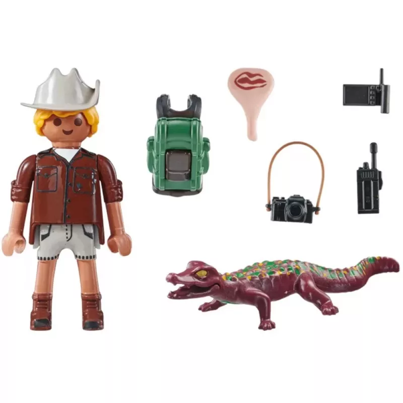Playmobil Special Plus onderzoeker met jonge kaaiman speelset